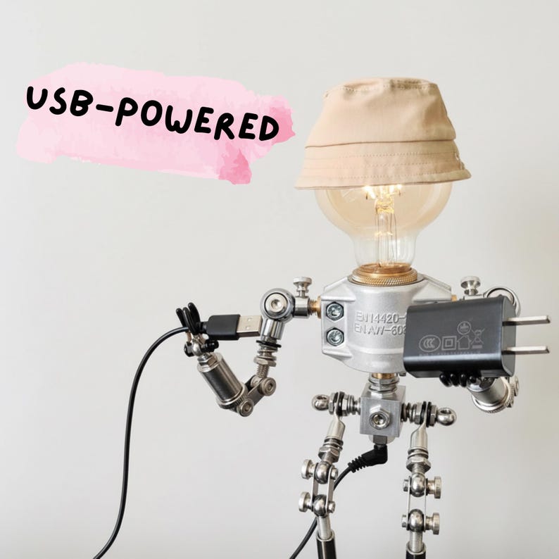 Handmade Robot Table Lamp 