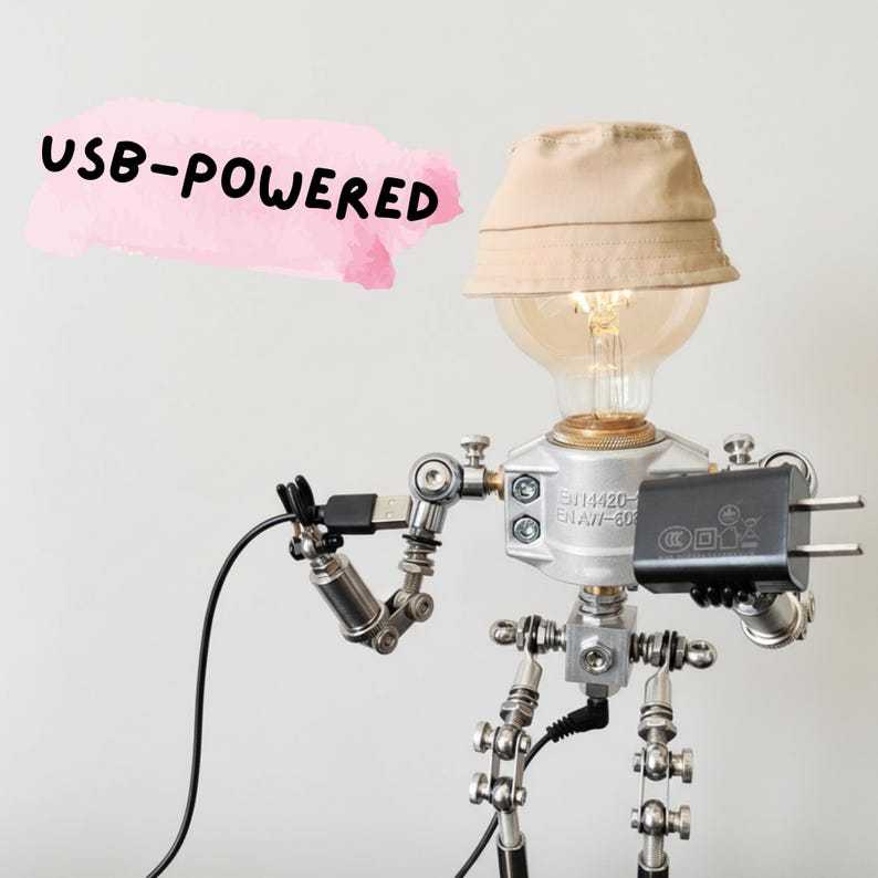 Handmade Robot Table Lamp 