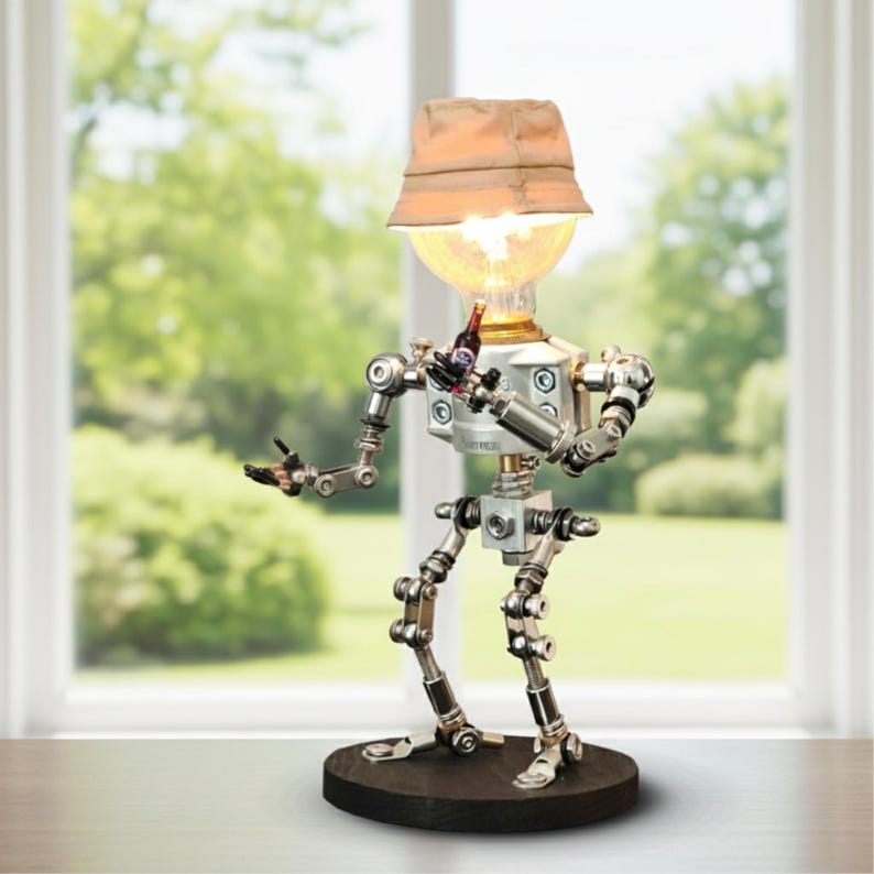 Handmade Robot Table Lamp 
