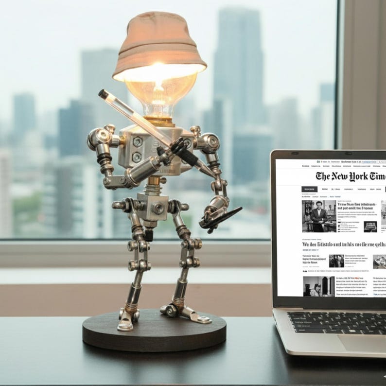 Handmade Robot Table Lamp 