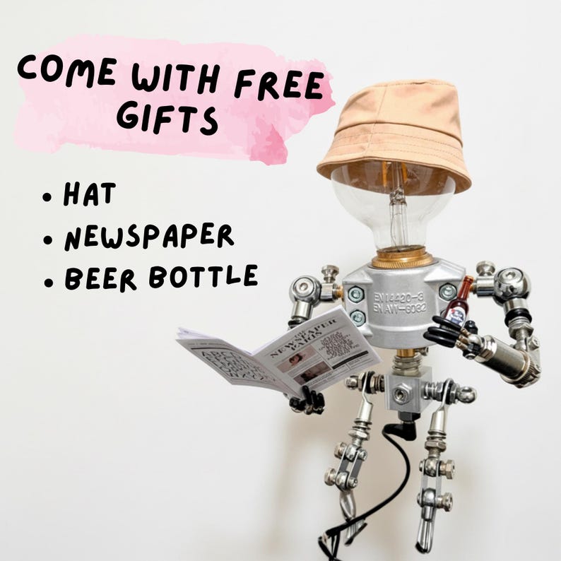 Handmade Robot Table Lamp 