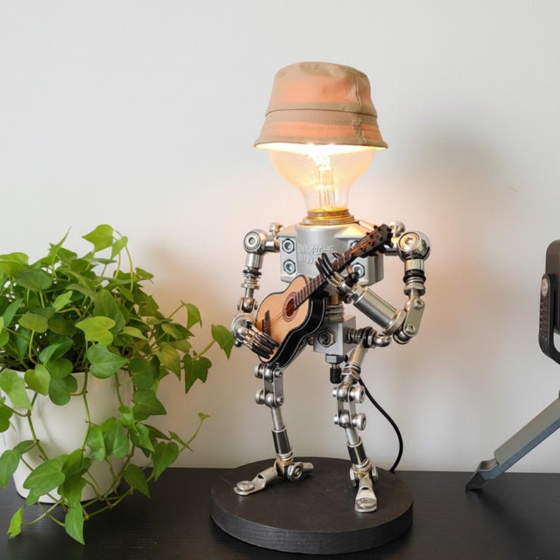 Handmade Robot Table Lamp 