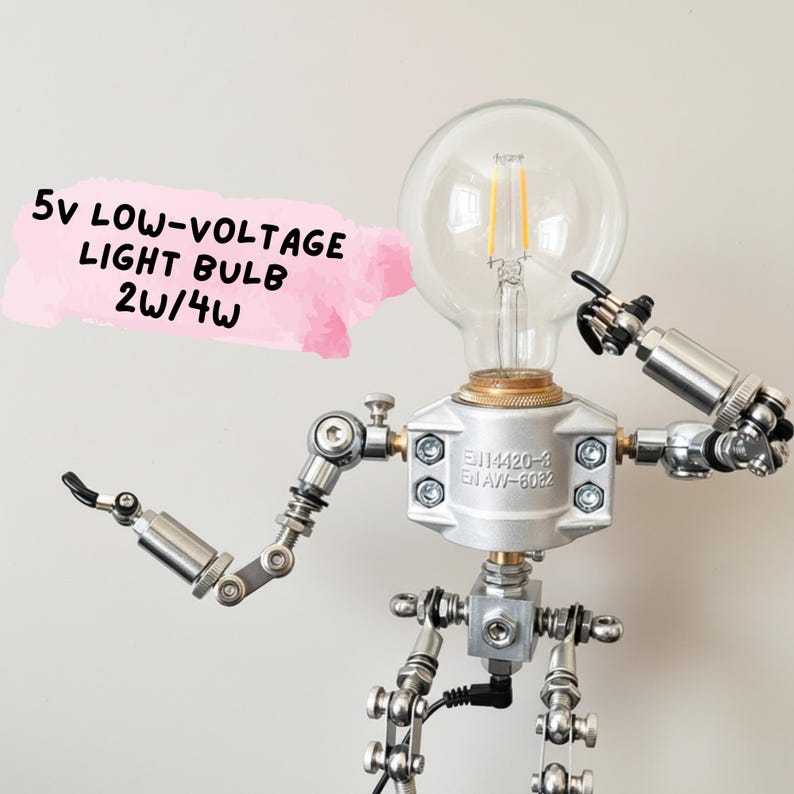 Handmade Robot Table Lamp 