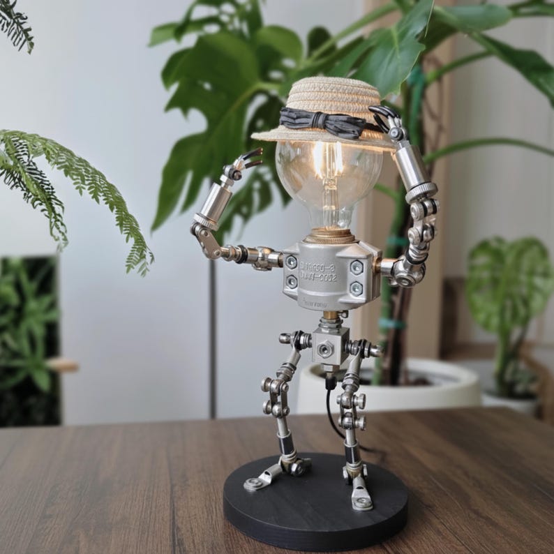 Handmade Robot Table Lamp 