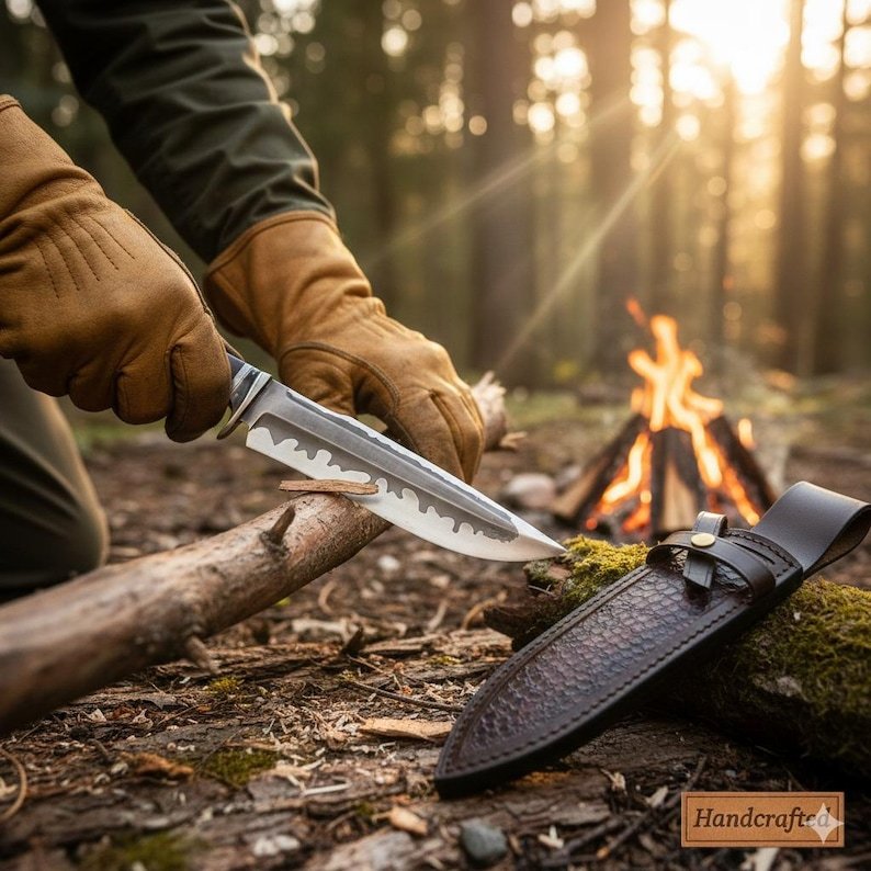 Hand Forged Sawtooth Hunting Knife