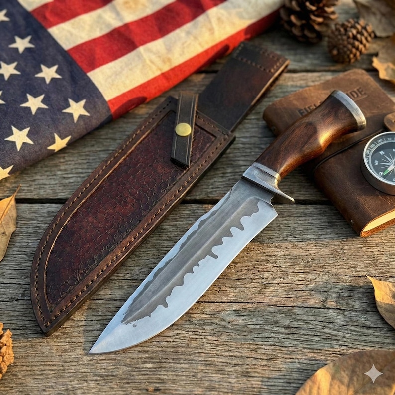 Hand Forged Sawtooth Hunting Knife