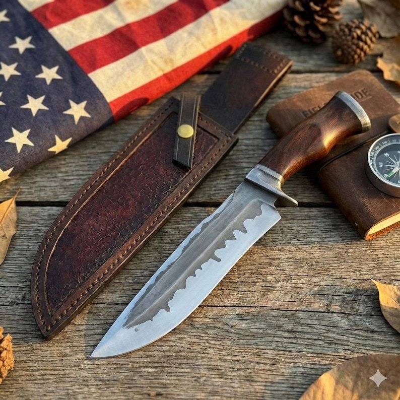 Hand Forged Sawtooth Hunting Knife
