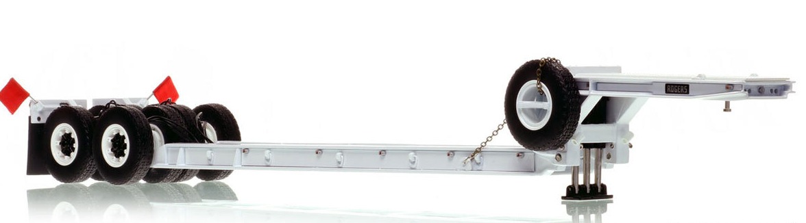 1:50 scale diecast model of 1950s Rogers 90-Ton Beam Trailer - White 9003