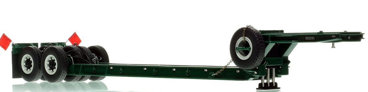 1:50 scale diecast model of 1950s Rogers 90-Ton Beam Trailer - Green 6005