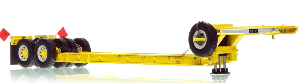1:50 scale diecast model of 1950s Rogers 90-Ton Beam Trailer - Yellow 1021