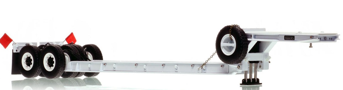 1:50 scale diecast model of 1950s Rogers 90-Ton Beam Trailer - White 9003