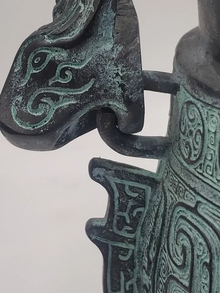 Chinese Reproduction Western Zhou Dynasty Bronze Ware Wine Vessel Beast Dragon