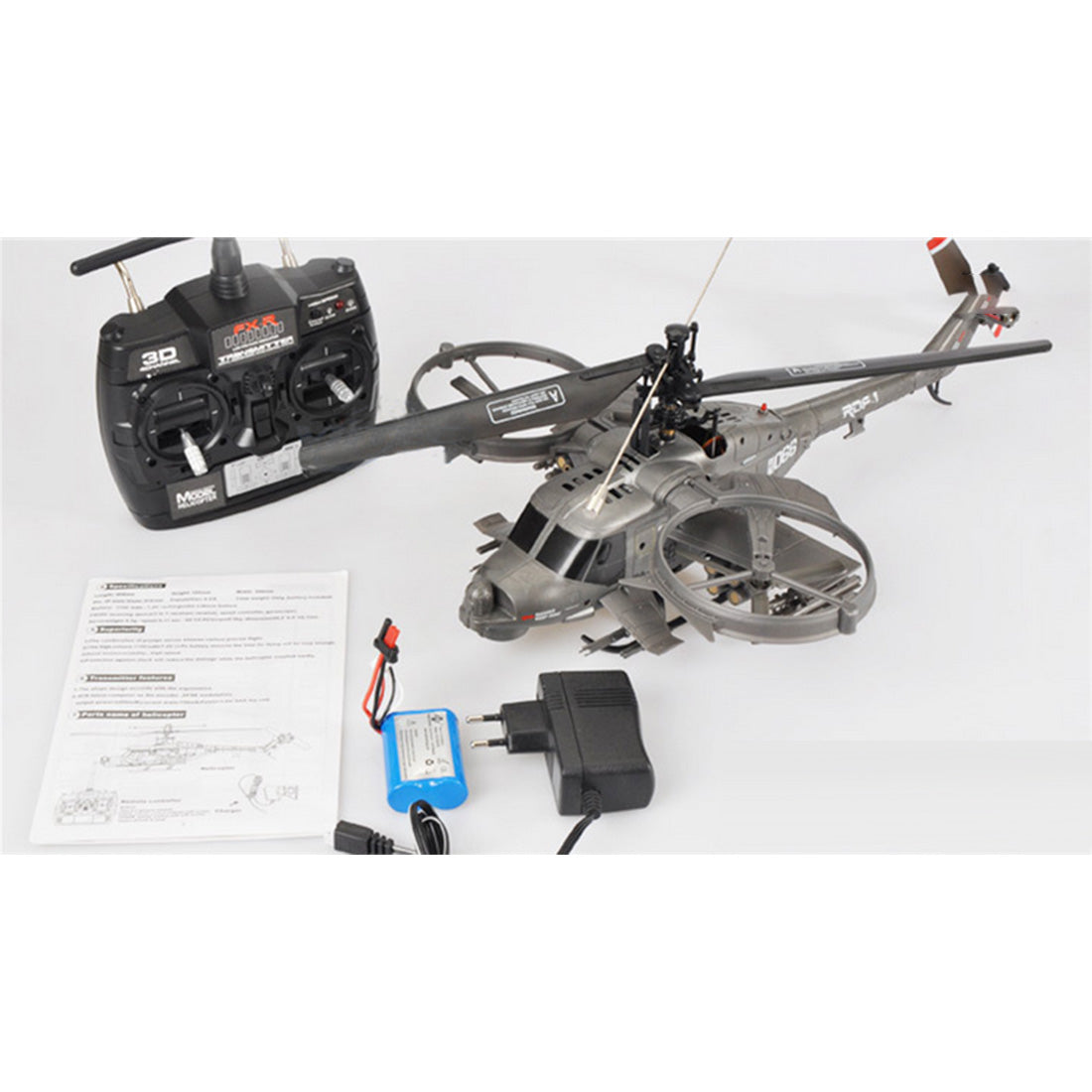 FX066 2.4G 4CH Apache Armed Helicopter Model Military RC Helicopter Model -RTF Version