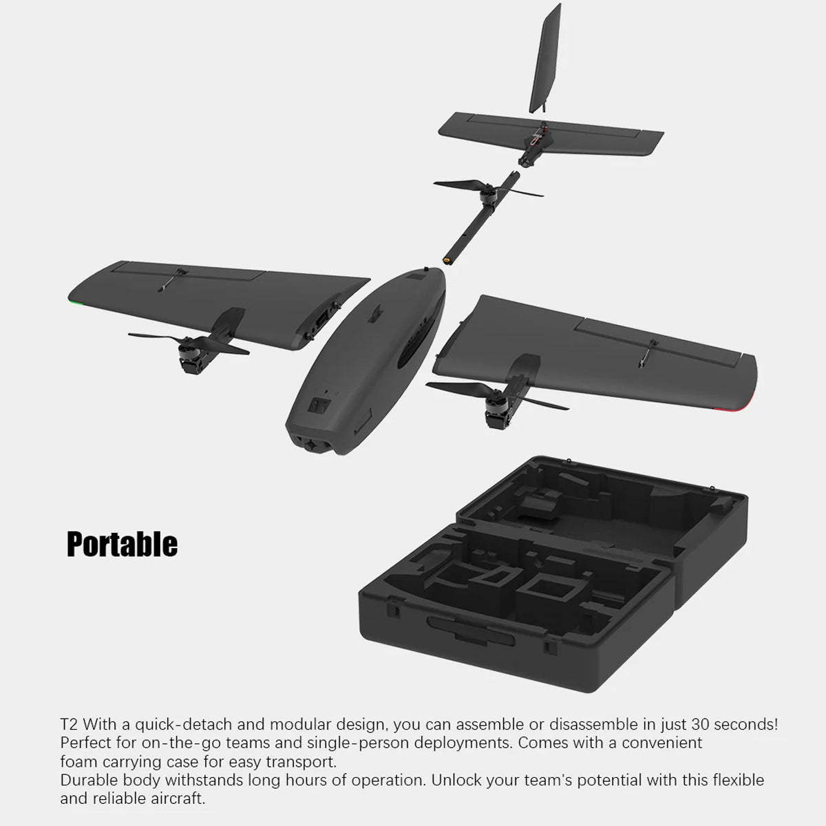 HEEWING Cruza T2 VTOL 2.4G EPP Fixed-Wing RC Aircraft with FPV Camera Mount and Flight Controller