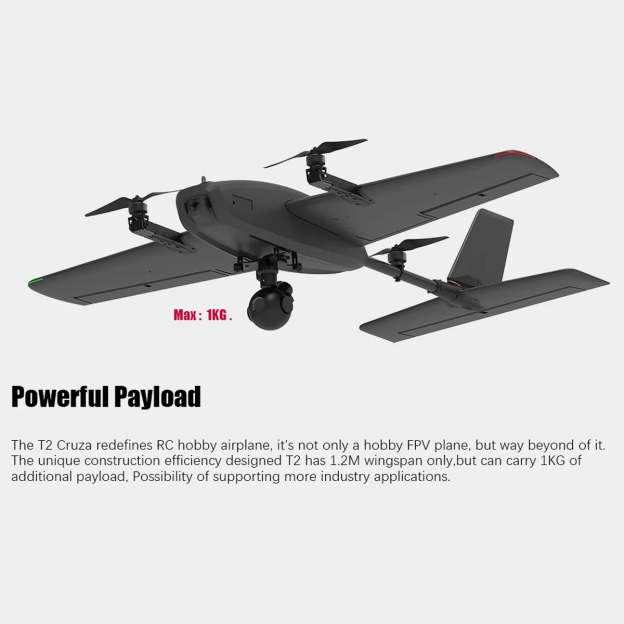 HEEWING Cruza T2 VTOL 2.4G EPP Fixed-Wing RC Aircraft with FPV Camera Mount and Flight Controller