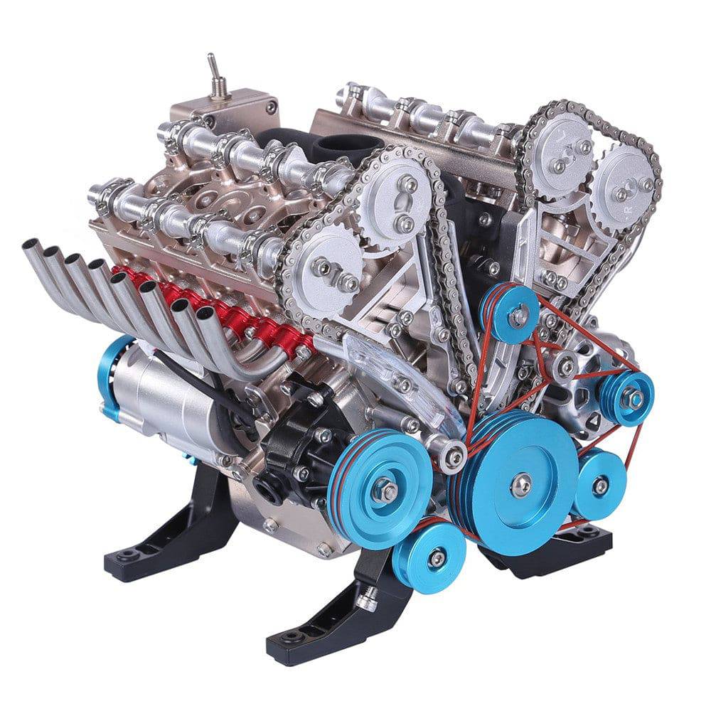 V8 Mechanical Metal Assembly DIY Car Engine Model Kit (500+ Pieces)