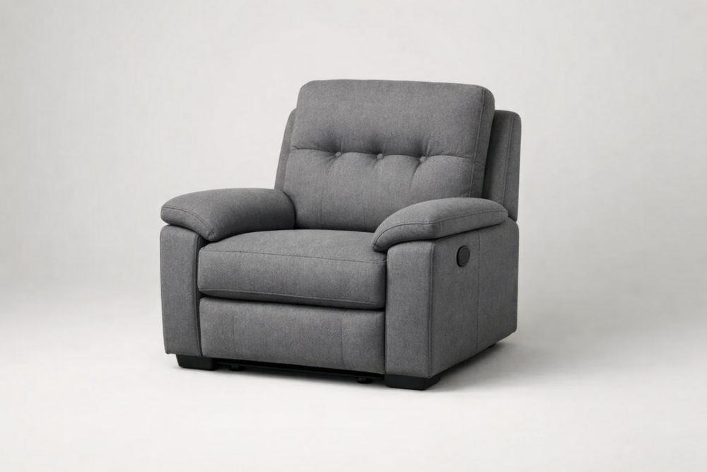 Fauteuil inclinable en tissu gris avec dossier manuel 100x95x90 cm
