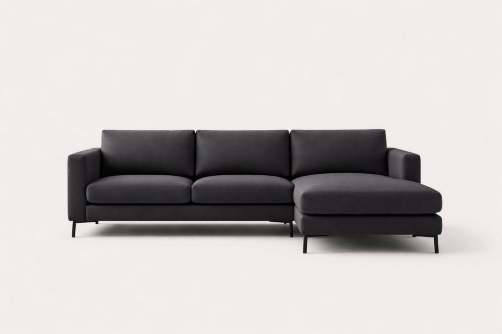 Canapé d'angle en tissu anthracite L300xP200xH85cm