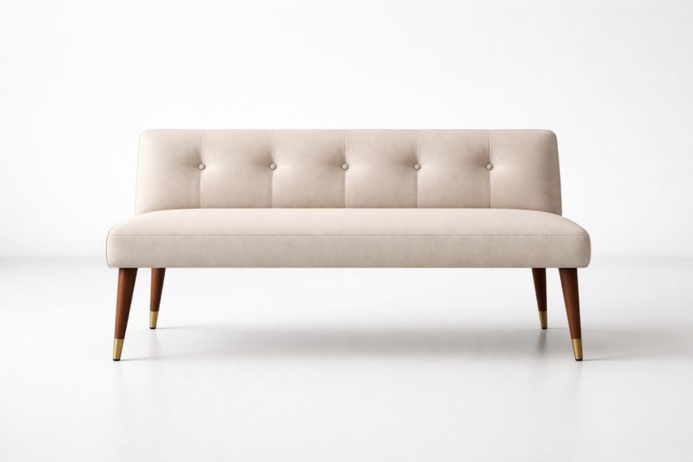 Canapé 2 places en tissu avec pieds en bois