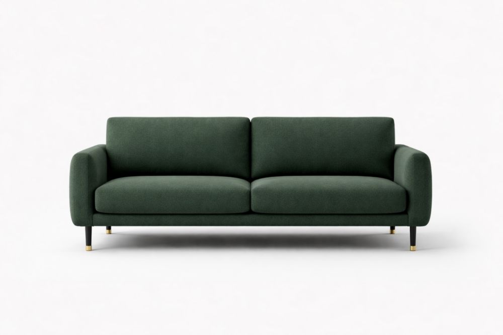 Canapé en Tissu Vert avec Pieds en Métal