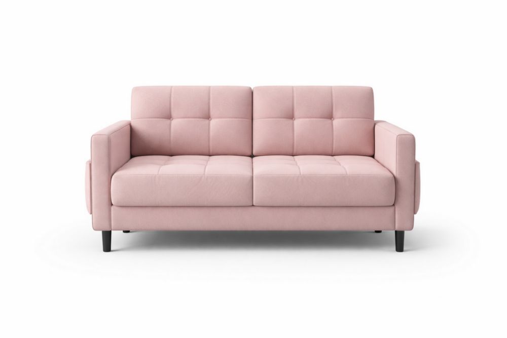 Canapé 2 Places en Tissu Polyester Rose