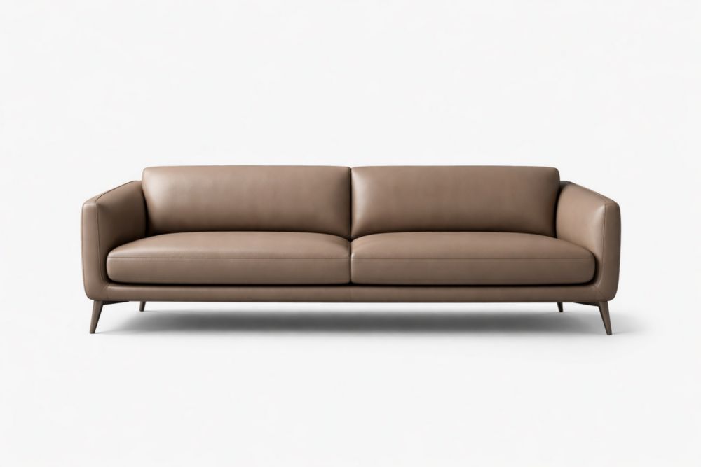 Canapé 3 Places Cuir Marron 210 cm