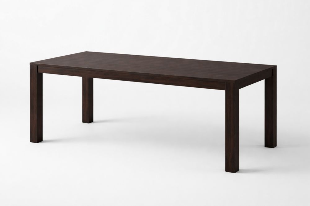 Table rectangulaire en bois massif marron