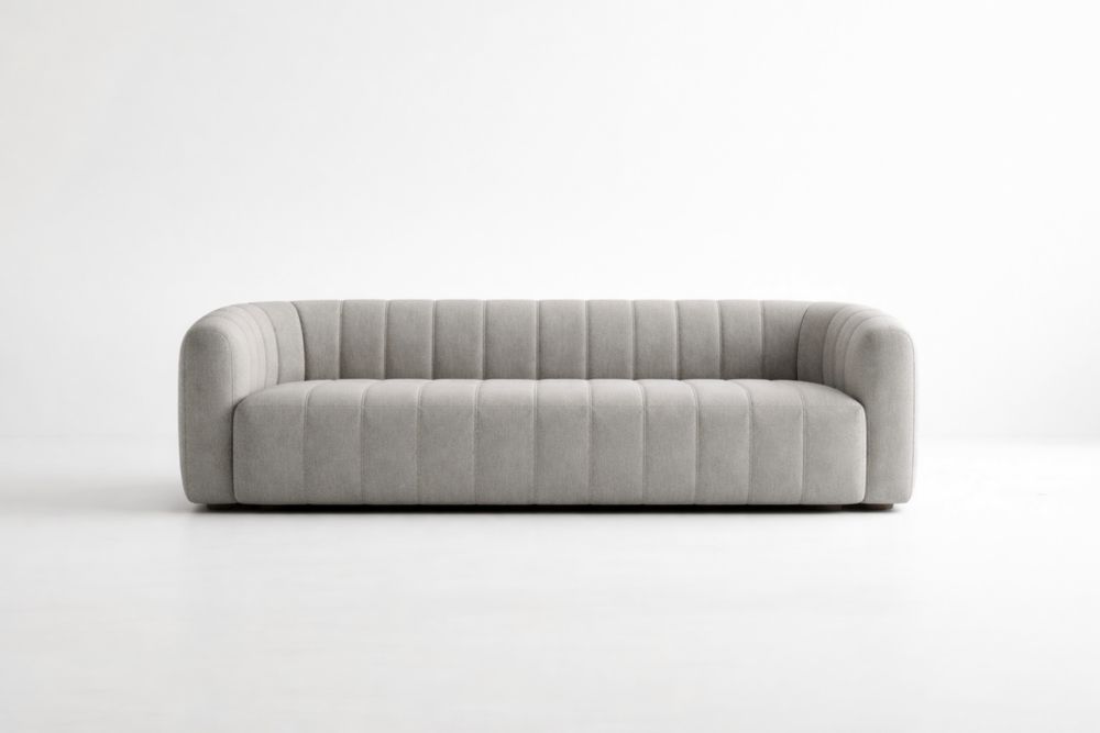 Canapé en tissu gris 3 places