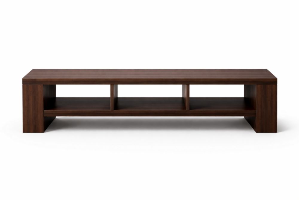 Meuble TV rectangulaire en bois 180x45x40 cm Marron