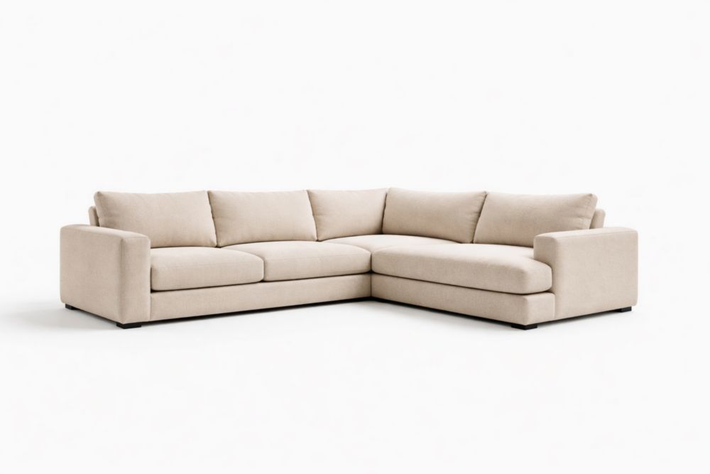 Canapé d'Angle en Tissu Beige