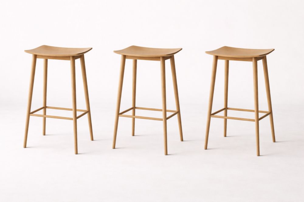 Ensemble de tabourets de bar en bois de chêne massif 74 cm