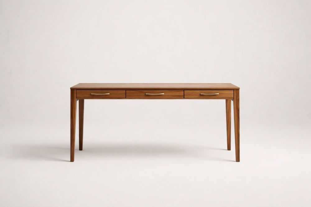 Table en bois avec tiroirs marron 120x60x75 cm