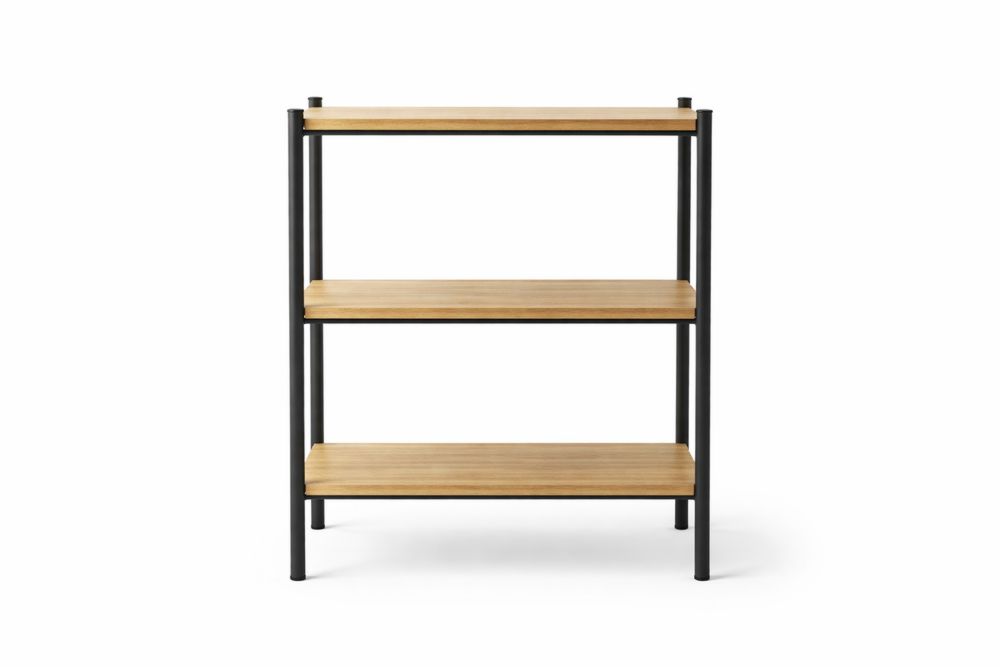 Étagère en Bois et Acier Noir 75x40x90cm
