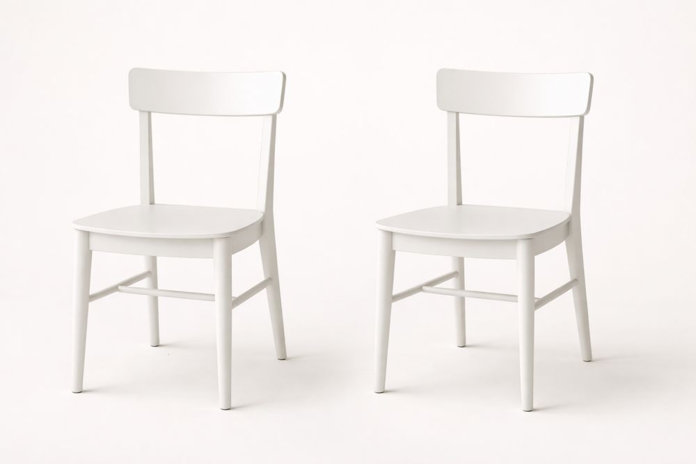 Lot de 2 chaises en bois Blanc