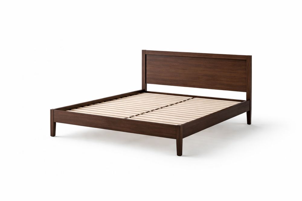 Lit double en bois de noyer 160x200 cm