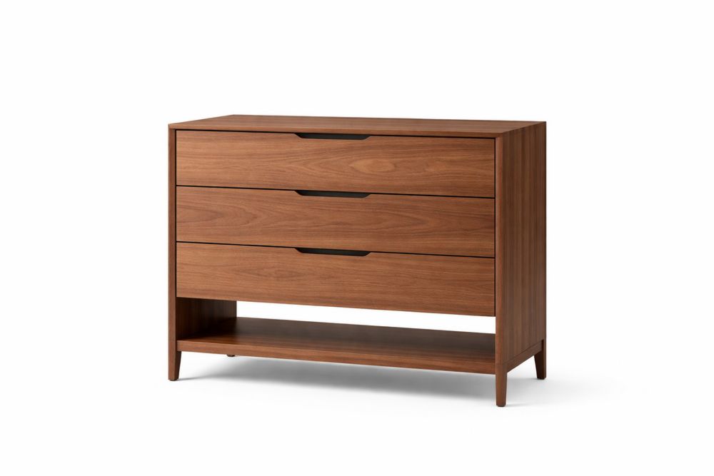 Commode en bois avec trois tiroirs 100x40x80 cm