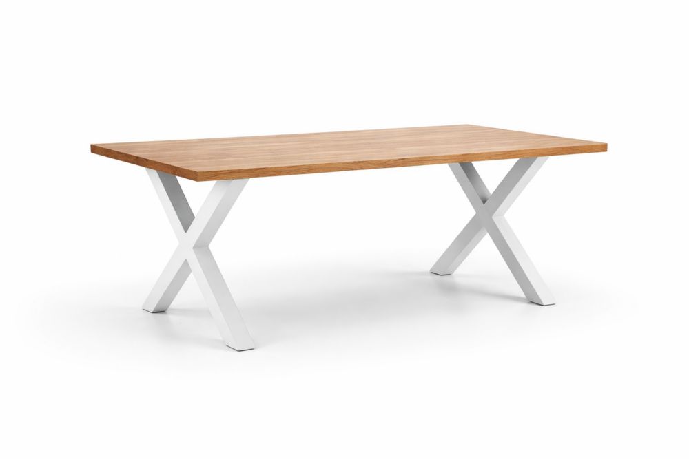 Table en Chêne et Acier Blanc
