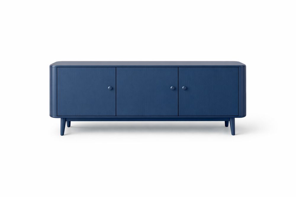 Buffet en Bois Bleu 3 Portes