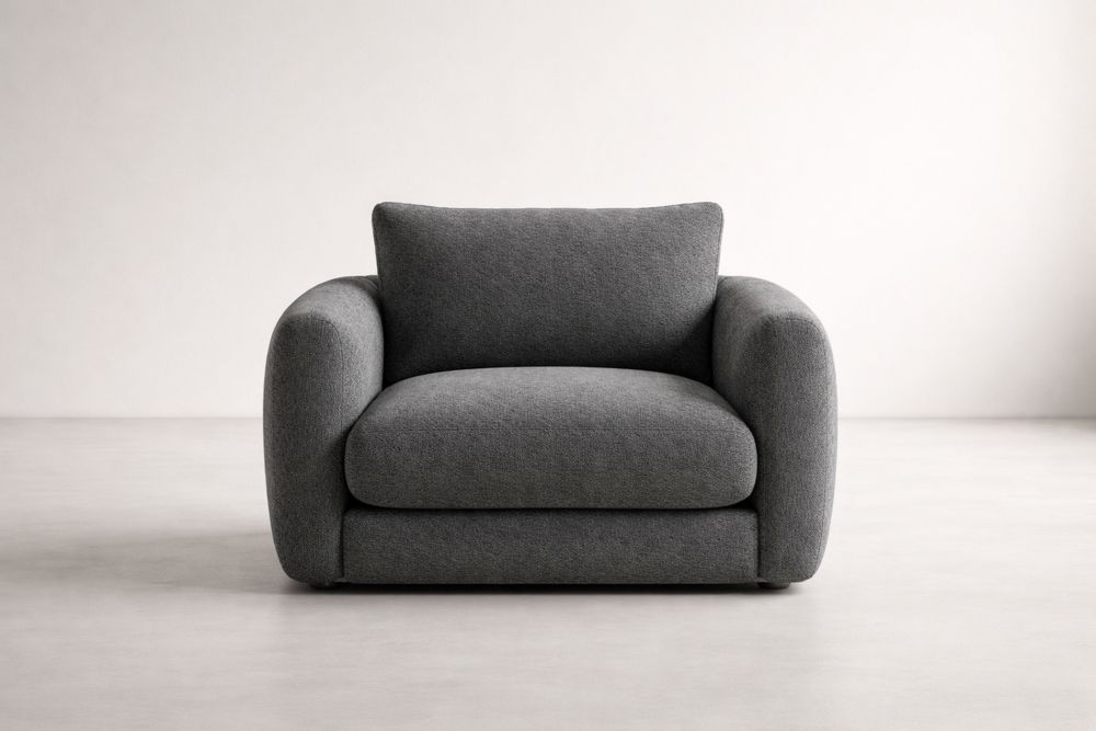 Fauteuil en tissu Gris anthracite avec coussin amovible 100x90x70cm