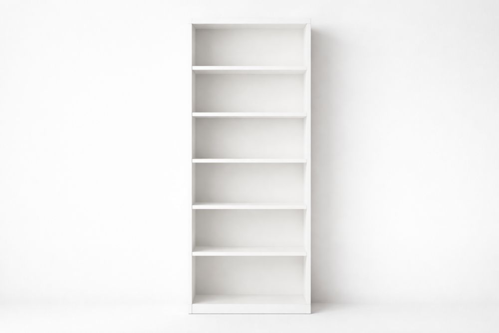 Étagère haute blanche 6 niveaux en mélaminé