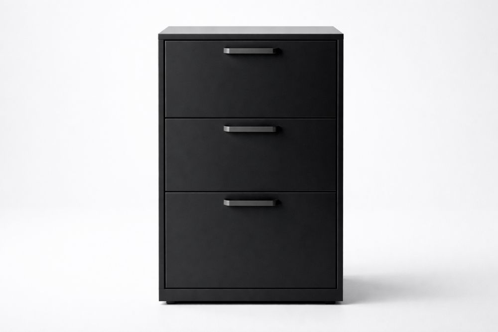 Commode en acier à 3 tiroirs Noir