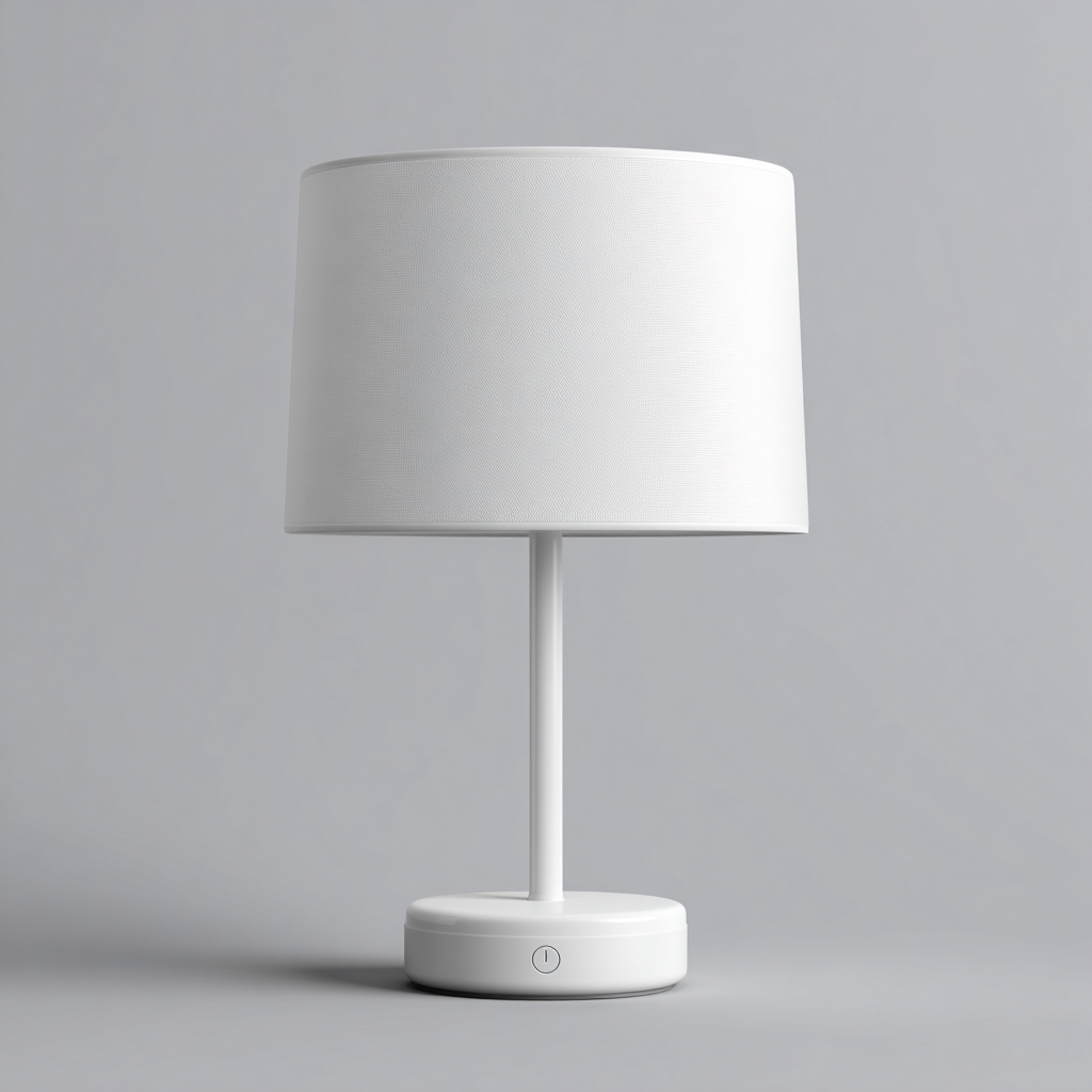 Lampe de table LED en métal et tissu 22x22x38 cm - blanc - pour chambre salon bureau - design moderne tactile-Nestgoden