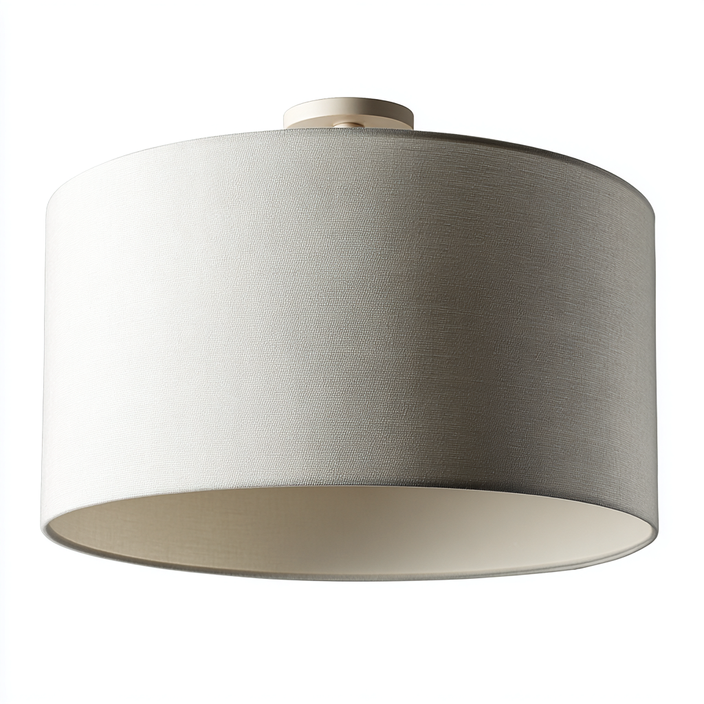 Plafonnier rond en tissu 45x45x18 cm - blanc - pour salon chambre couloir - éclairage intérieur design contemporain-Nestgoden