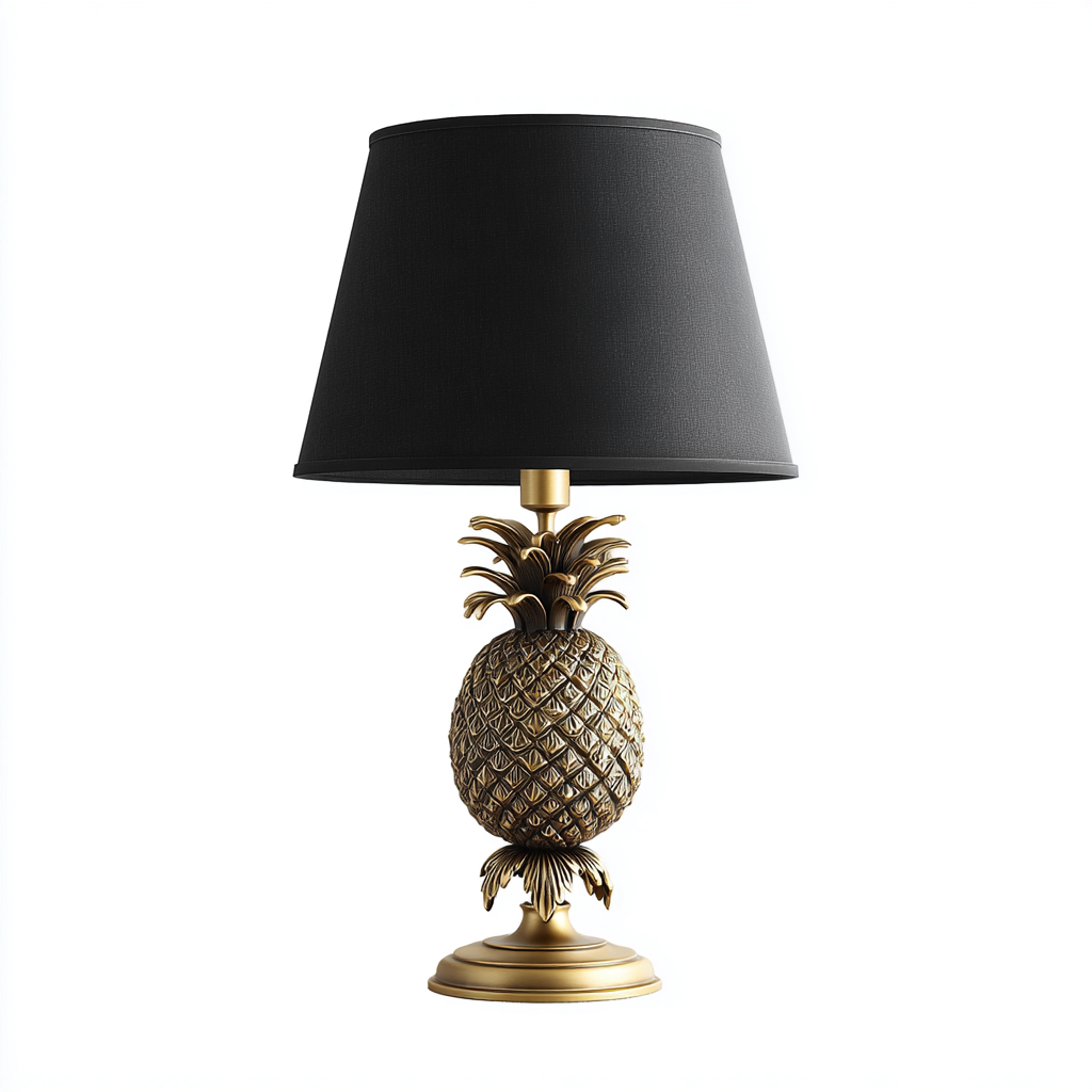 Lampe de table en métal et tissu 26x26x50 cm - noir et laiton antique - pour salon chambre bureau - design décoratif classique-Nestgoden