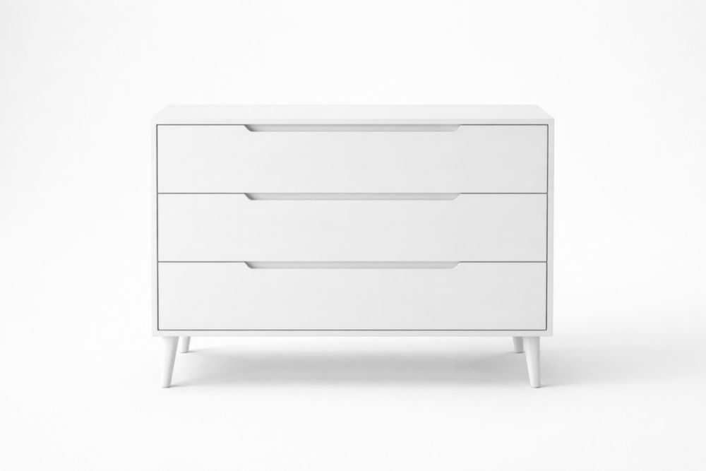 Cassettiera in MDF a 3 cassetti colore Bianco-Nestelivo