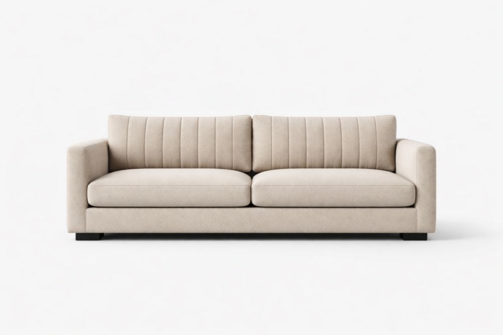 Divano 3 Posti Tessuto Poliester Bianco Crema-Nestelivo