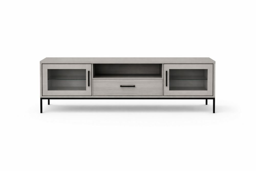 Mobile TV in Legno e Vetro Temperato Grigio-Nestelivo