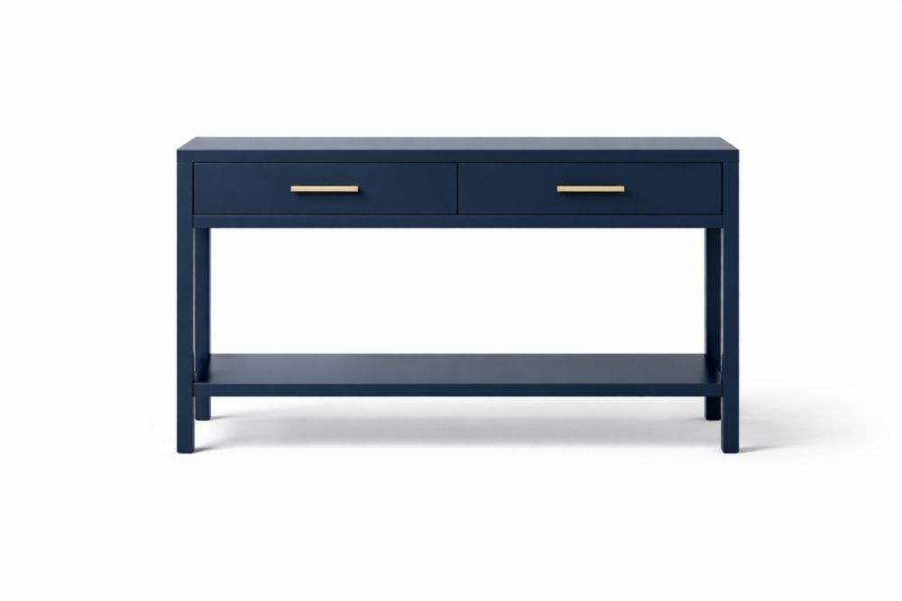 Consolle in MDF Verniciato Blu con Cassetti e Ripiano-Nestelivo