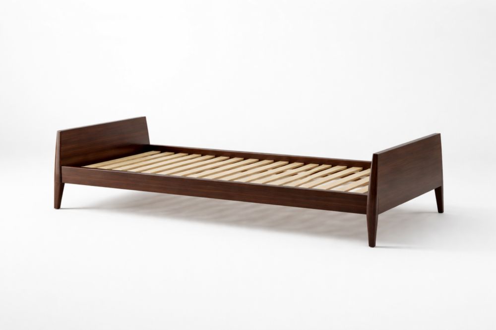 Letto singolo in legno massello marrone-Nestelivo