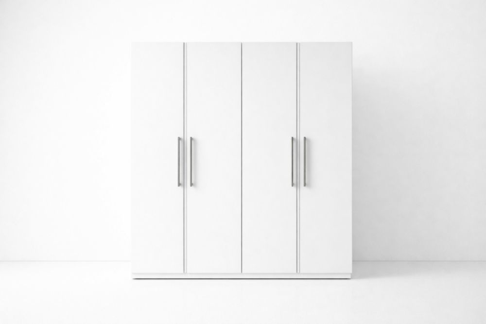 Armadio a Quattro Ante MDF Bianco 200x180x60 cm-Nestelivo